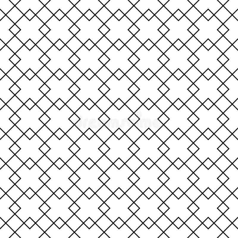 Black geometric seamless pattern on white background stock illustration