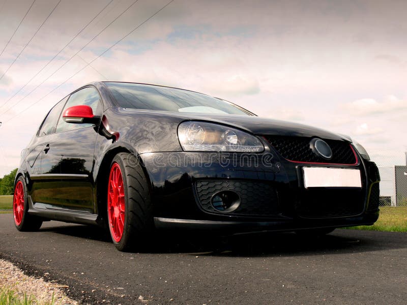 Black German Sportscar stock images