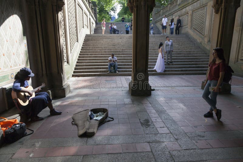 Bethesda Terrace Grand Staircase in Central Park Editorial