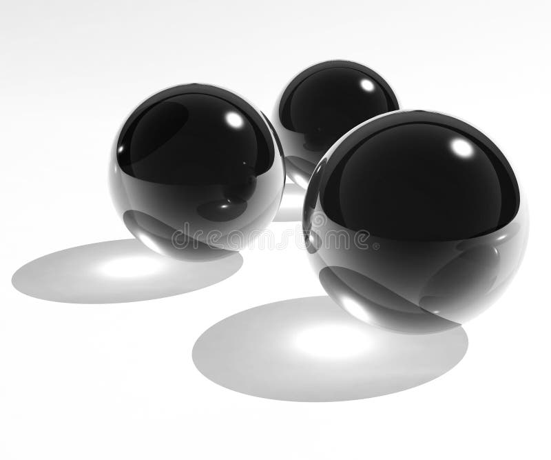Black glass spheres stock illustration. Illustration of spatial 8334615