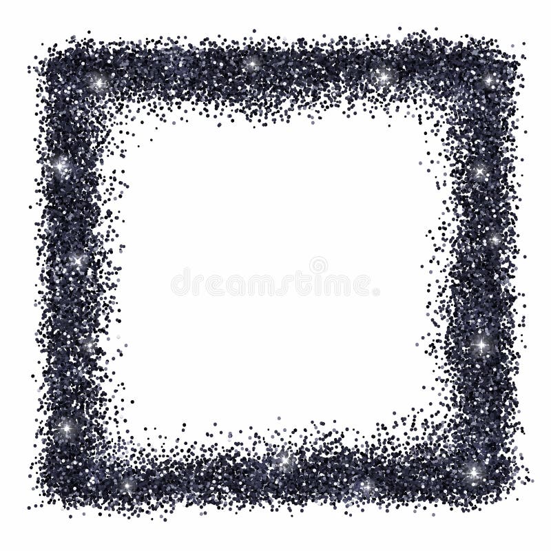 Black glitter square frame stock vector. Illustration of bling 80596468