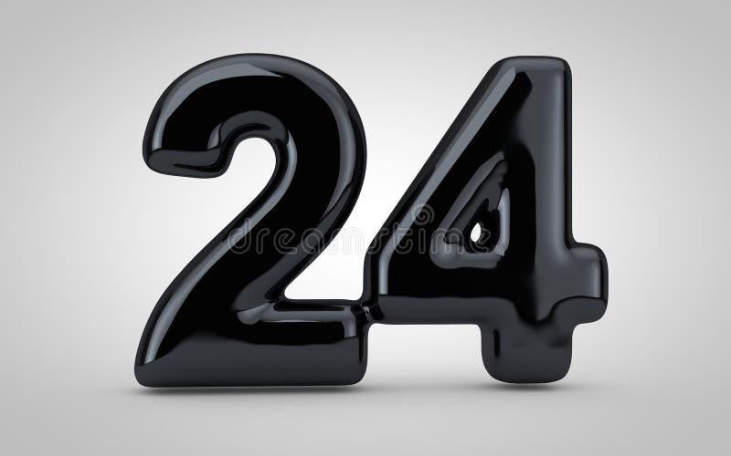 Picture Number 24 On Black Background Stock Illustration