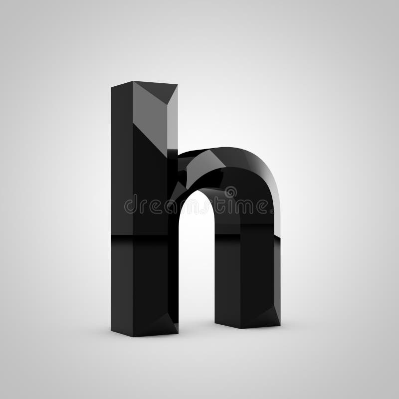 Black Glossy Chiseled Letter H Lowercase Stock Illustration ...