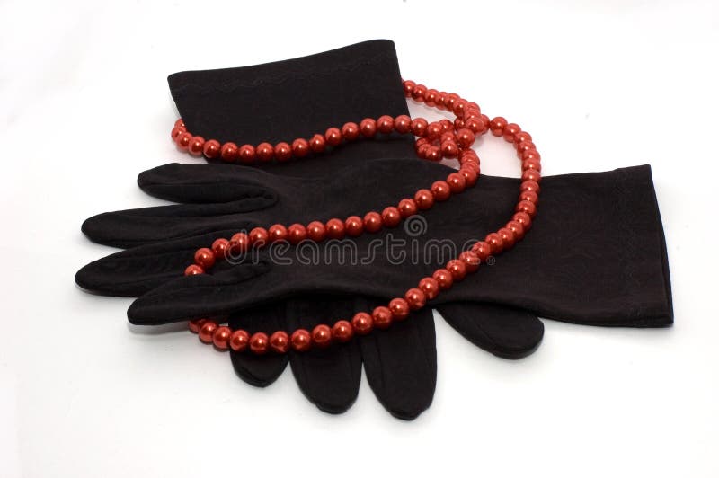 Black Gloves and Red Beading