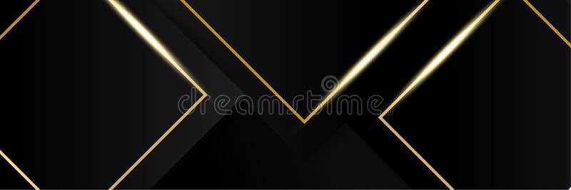 Black and Gold Banner Background. Vector Abstract Graphic Design Banner