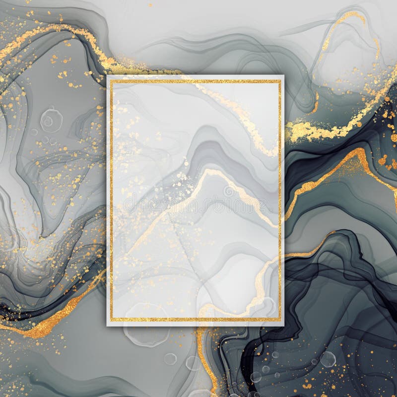 Black and Gold Banner Template with Frame Stock Illustration