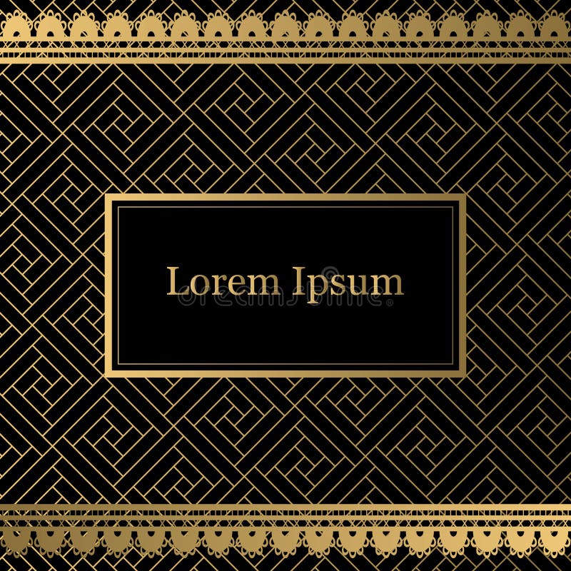 Black and Gold Decorative Background Stock Vector Illustration of