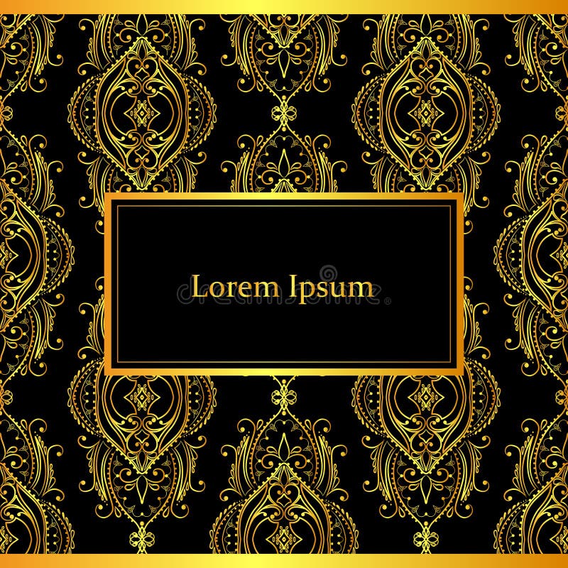 Black and Gold Decorative Background Stock Vector Illustration of