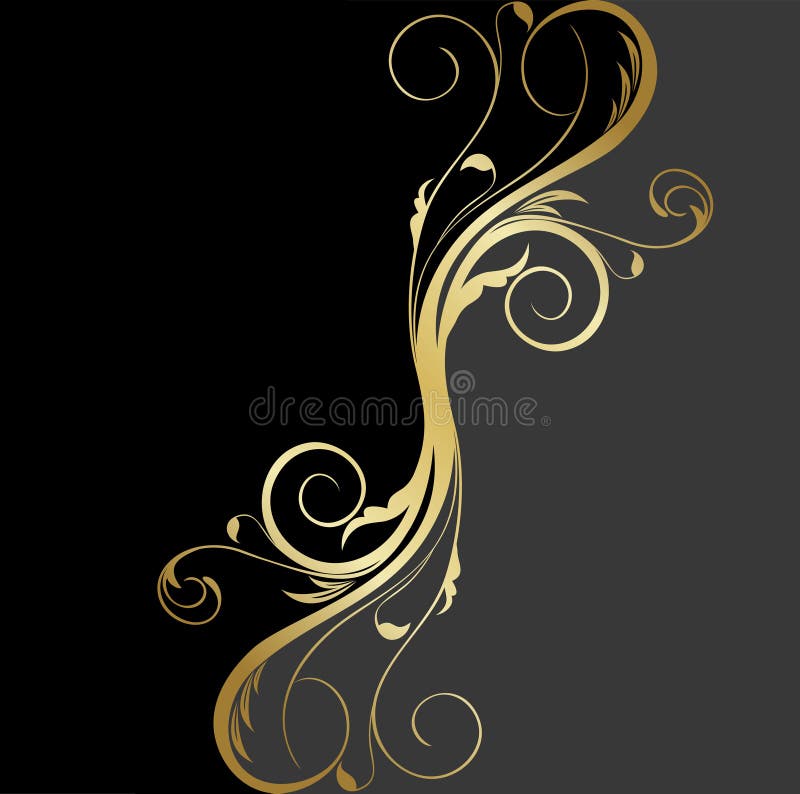 Black and gold floral background