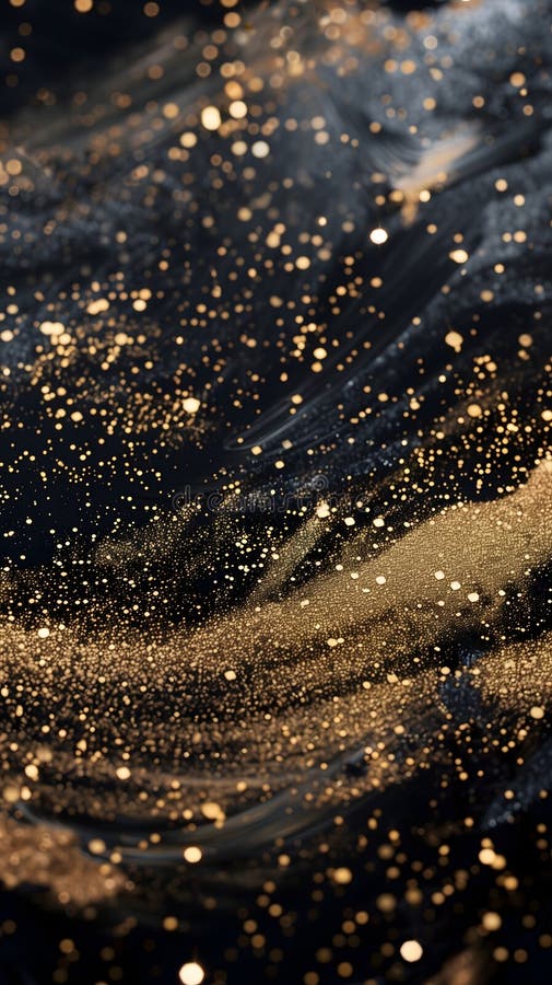 Black and Gold Glitter Background Design Stock Illustration