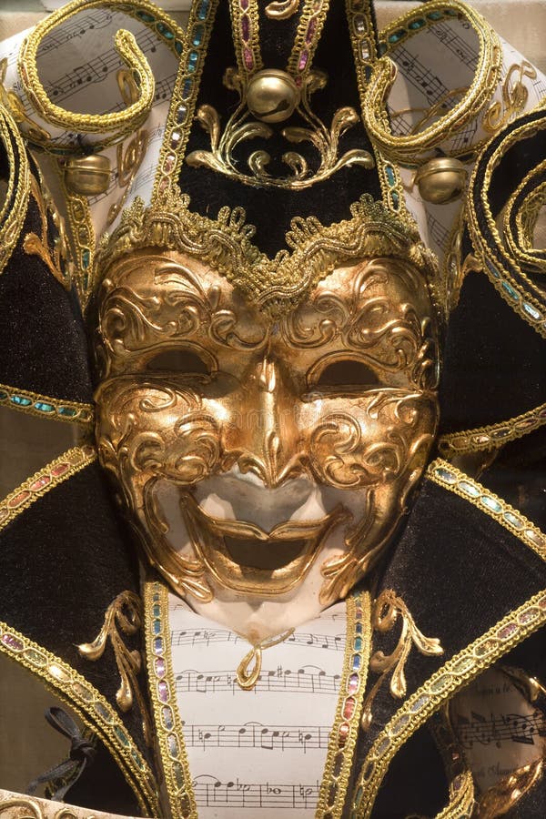 Black gold mask from venice - music