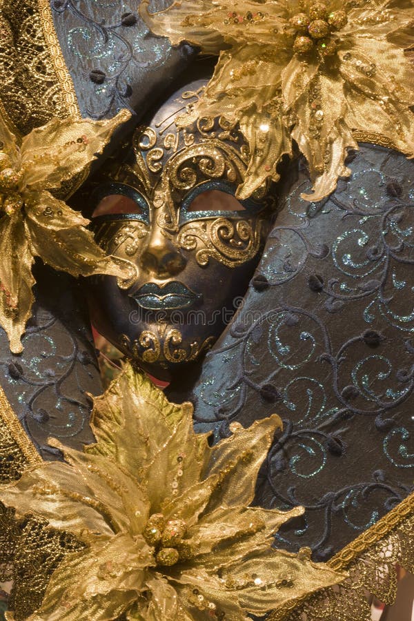 Black gold mask from venice - music