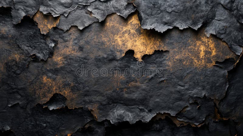 Black and Gold Textured Surface with Ripped Edges stock illustration