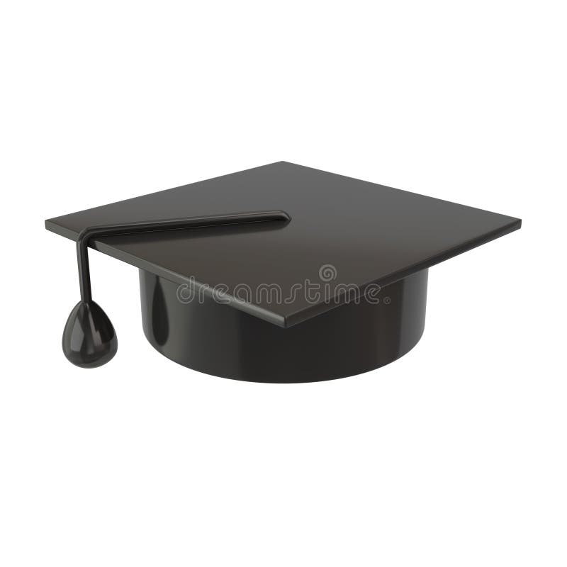 Black graduation cap 3d illustration vector illustration