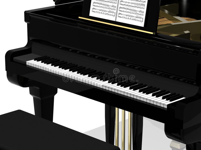 White grand piano stock illustration. Illustration of classical - 4084512
