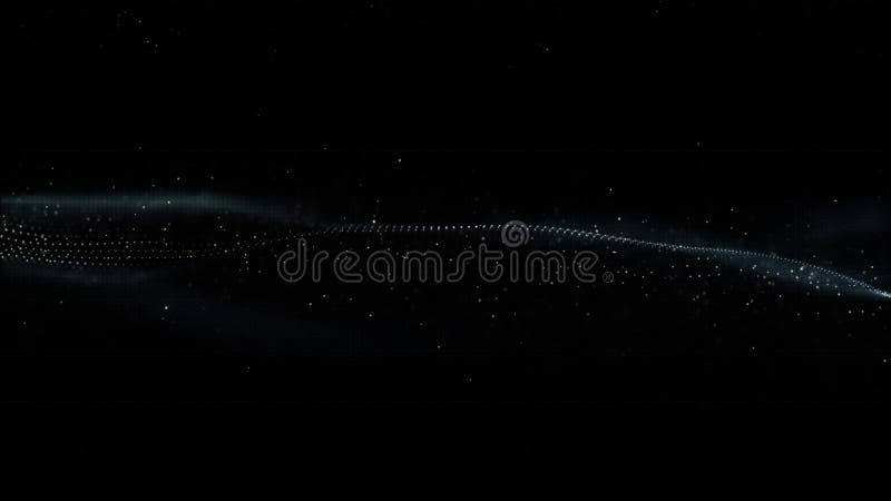 Black and gray color HI-TECH digital abstract wave particles flow motion background royalty free illustration