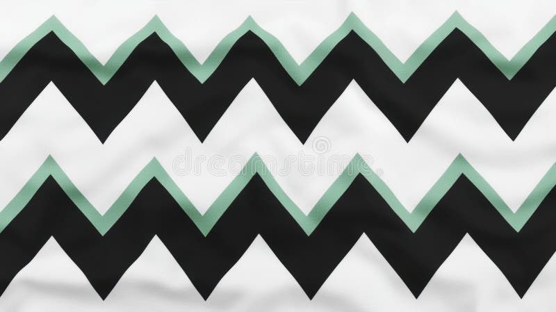 A black and green zigzag pattern on a white background. stock images