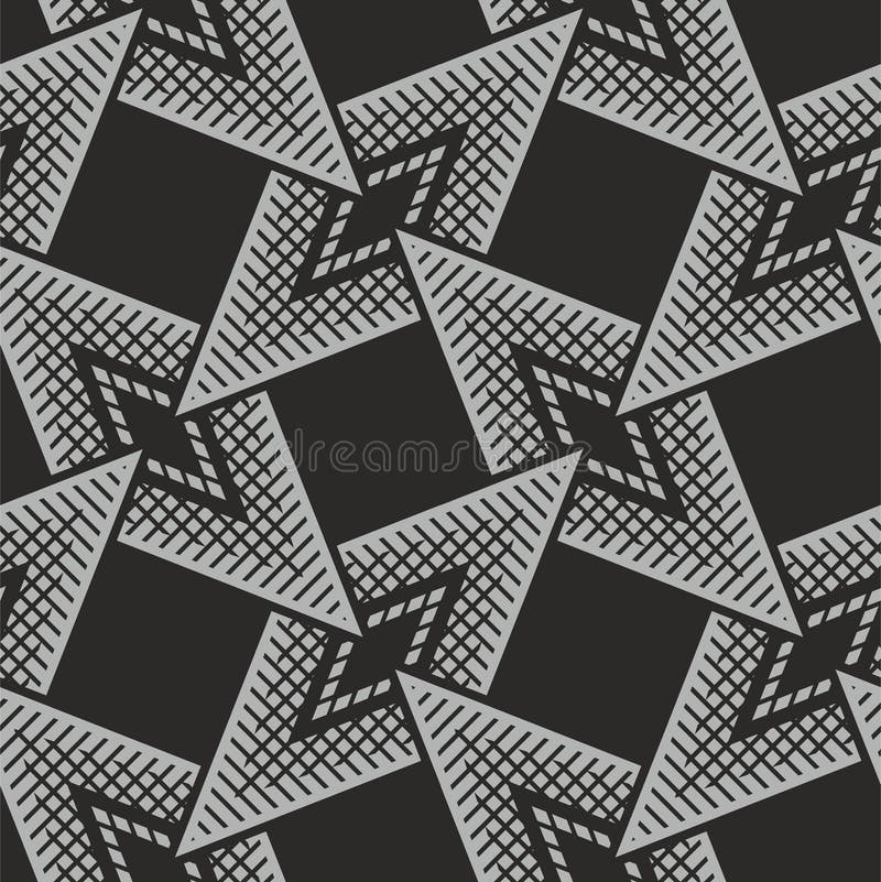 Black and Grey Diamonds Pattern. Diagonal Triangles Background.Seamless