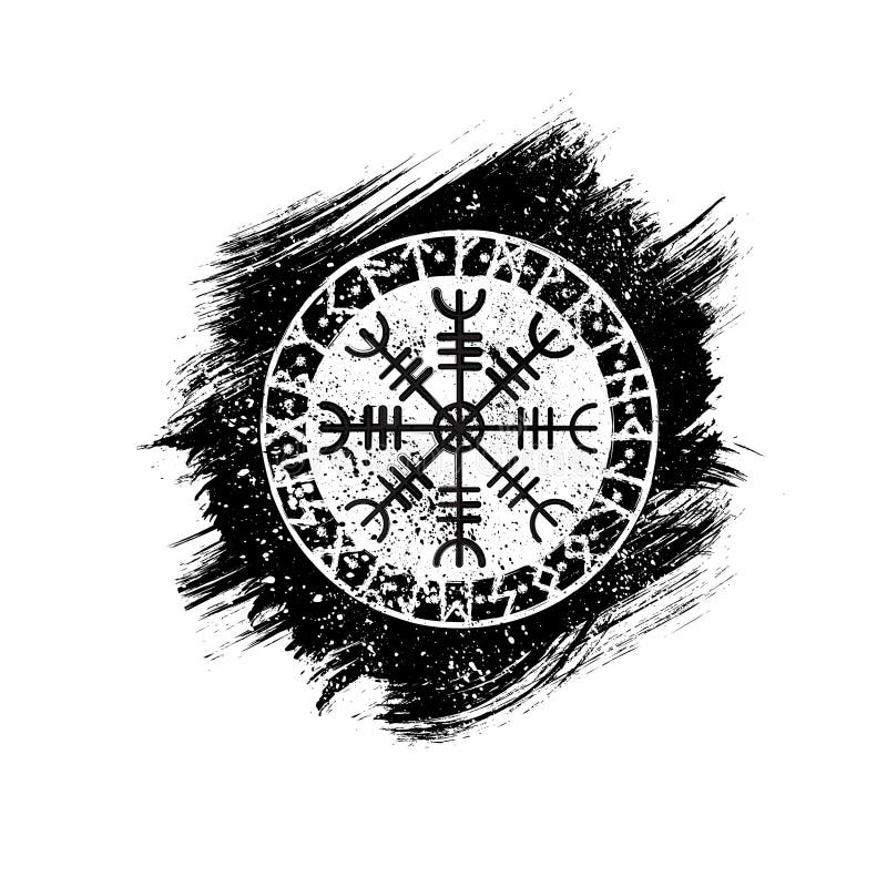 Grunge scandinavian viking tatoo symbol