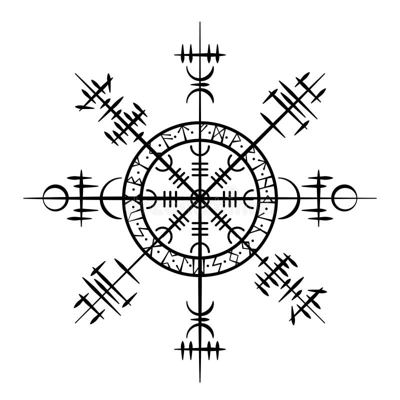 Grunge scandinavian viking tatoo object