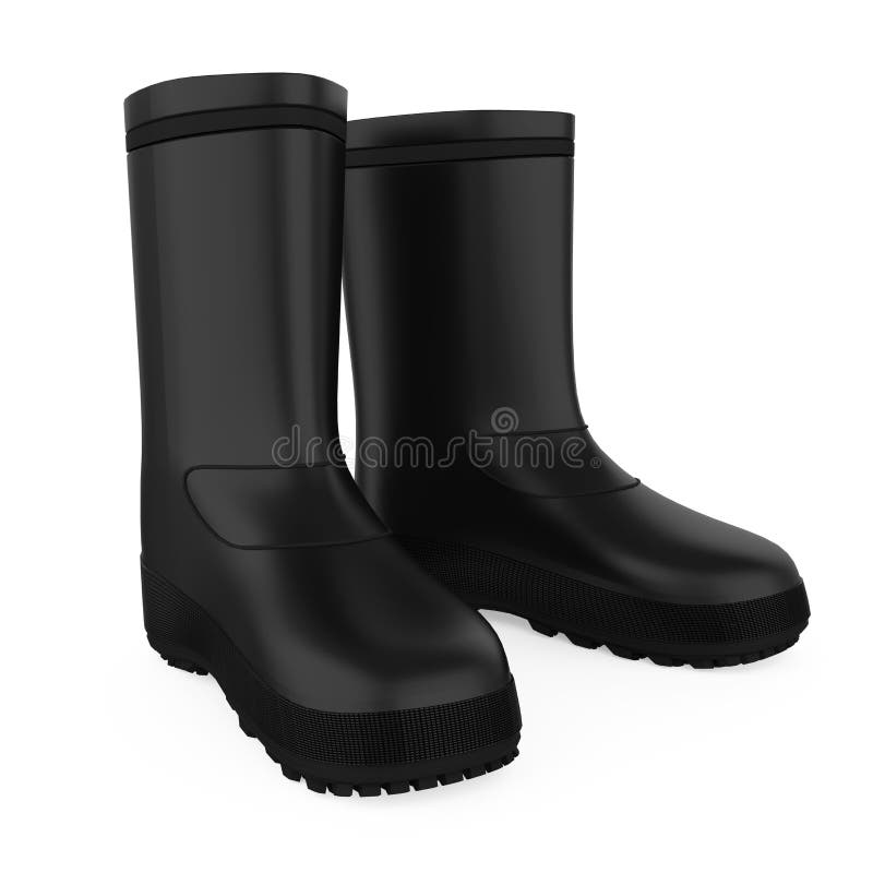 Black Gumboots or Wellies Cartoon Icon, Engraving Vector Illustration ...