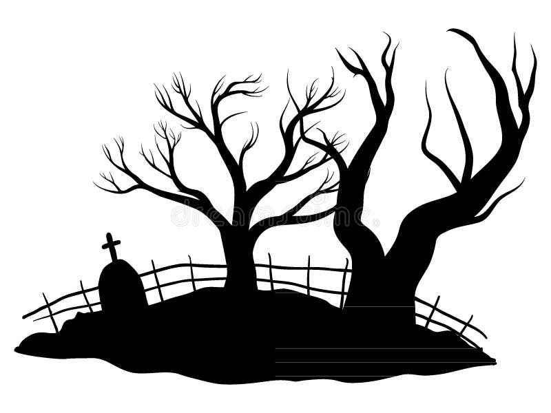 Download Black Halloween Silhouette Symbool Van Spooky Graveyard ...