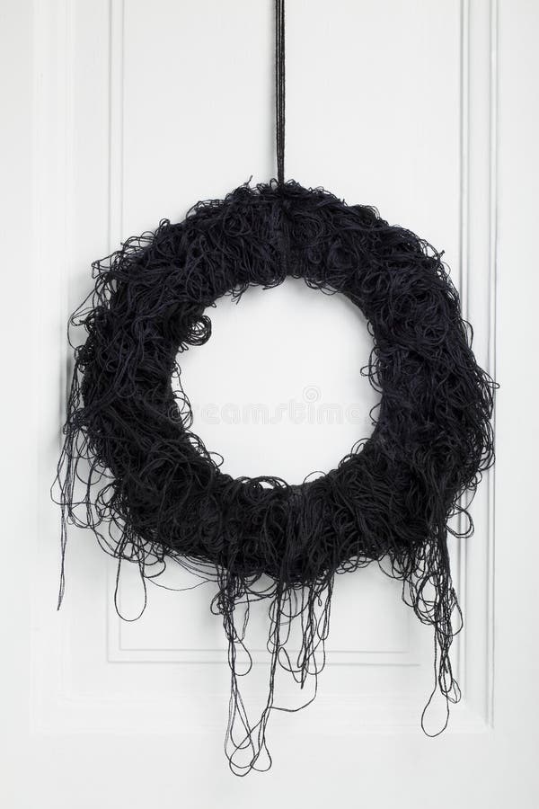 Black Halloween Twig Wreath Stock Image Image of decoration, vertical