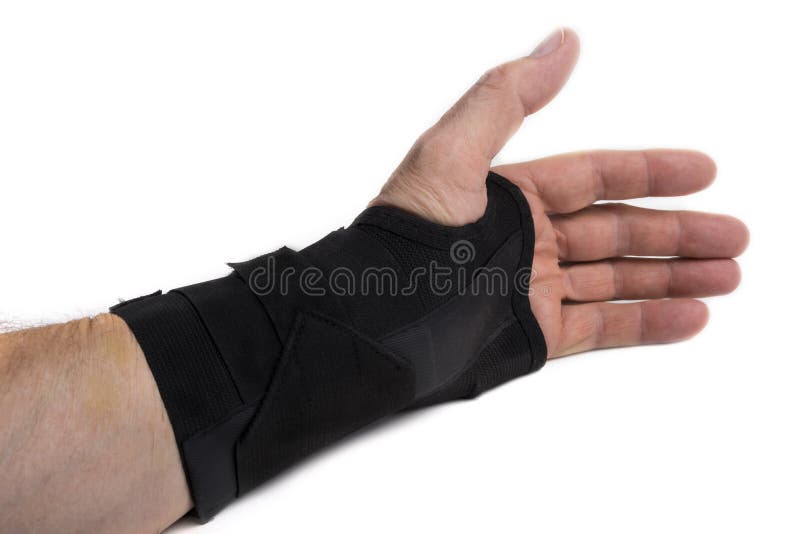 Black hand splint on a white background royalty free stock photos