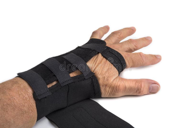 Black hand splint on a white background royalty free stock photography