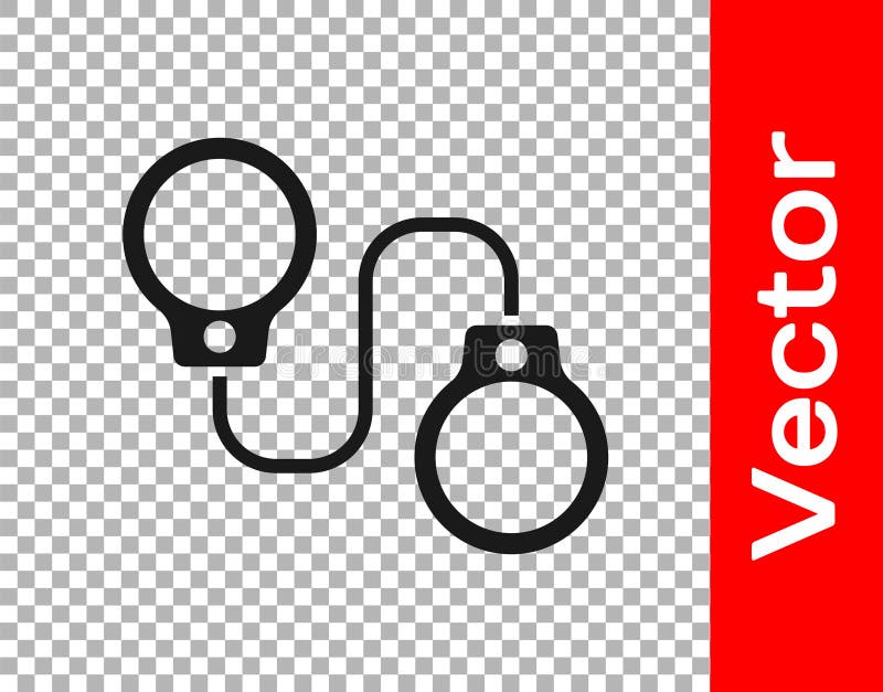 Black Handcuffs icon isolated on transparent background. Vector vector illustration