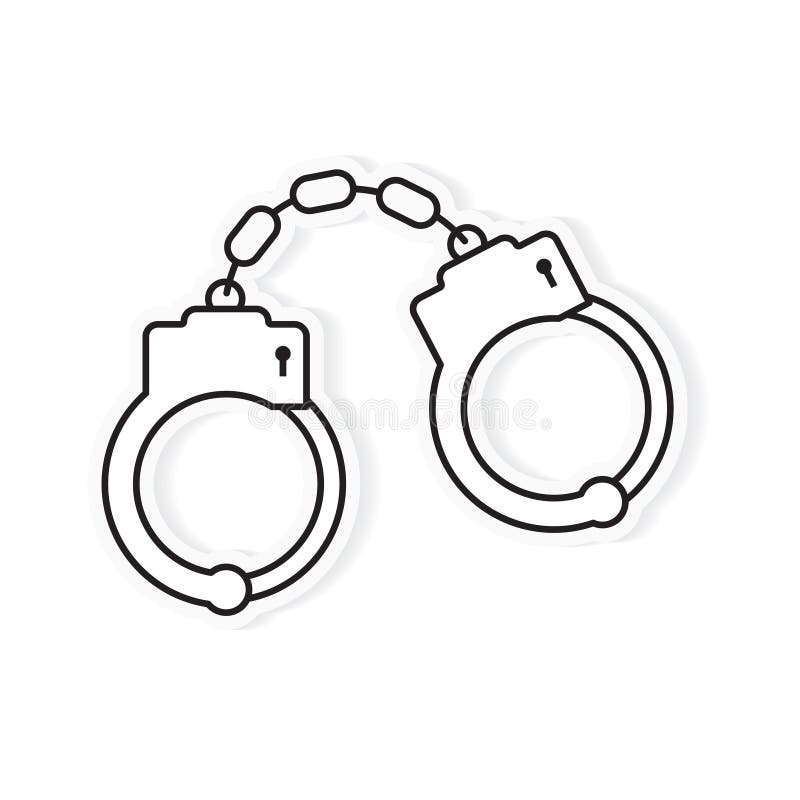 Black handcuffs icon vector illustration