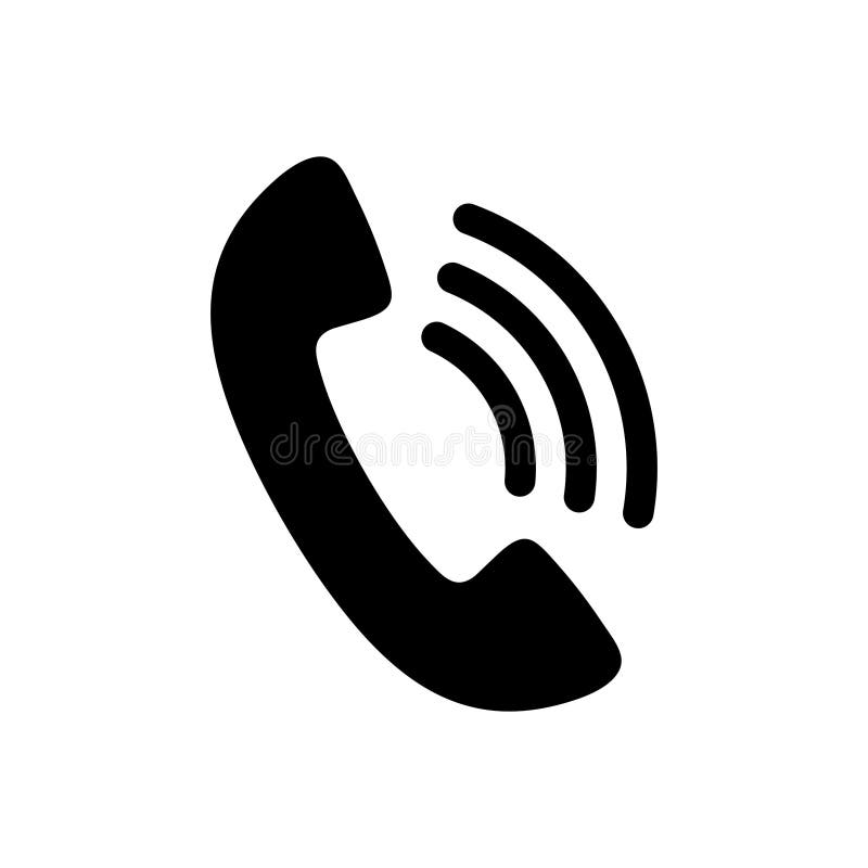 Phone Icon in Black and White. Telephone Symbol. Vector Illustration