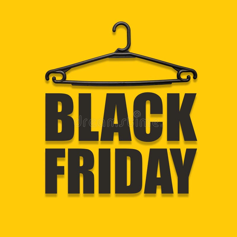 Black Hanger with the Text Black Friday. Concept Black Friday, Time for