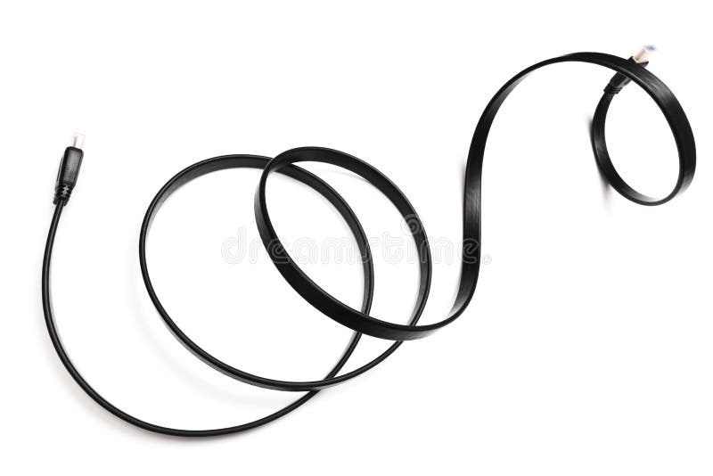 Black HDMI power cable socket isolated on white background royalty free stock photo