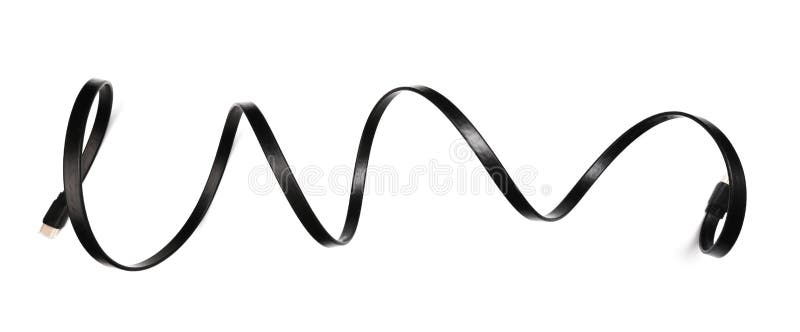 Black HDMI power cable socket isolated on white background royalty free stock photos