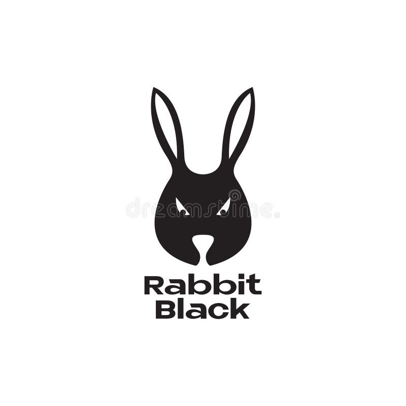 Black Head Face Rabbits Cute Logo Symbol Icon Vector Graphic Design ...