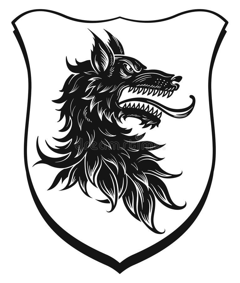 Black Head of Heraldic Wolf Stock Vector Illustration of coat