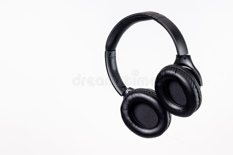 Black Headphones Isolated on a White Background Stock Photo Image of