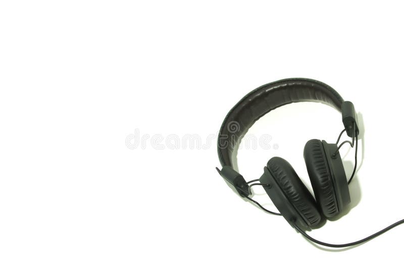 Black headphones isolated on white background stock photography Black headphones isolated on white background stock photography