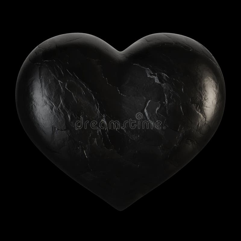 Black Heart on a Black Background. Stock Illustration - Illustration of  passion, isolated: 135349091