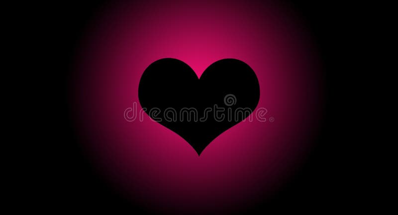 Black Heart, Pink Gradient, Silhouette, Valentine,love, Romance, Symbol,  Holiday, Black Background, Pink Stock Illustration - Illustration of  concept, silhouette: 166744359