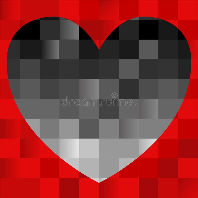 Black heart on red