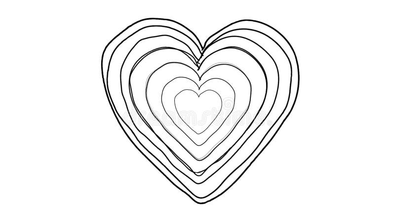 Black Heart Shape Line Art Sequence Stock Footage Video (100% Royalty-free)  3896096