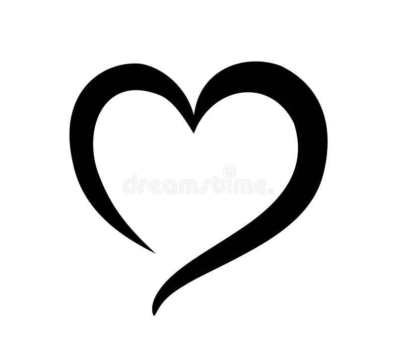 Black Heart Shape Tattoo Stencil Outline Silhouette Drawing Sign. Stock  Vector - Illustration of abstract, hearts: 254073818