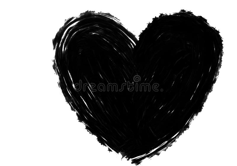 Black Heart on White Background Stock Illustration - Illustration of