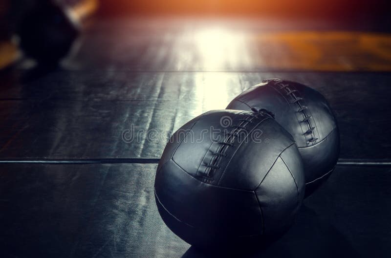 Black heavy weighted balls stock photo. Image of training 237187956