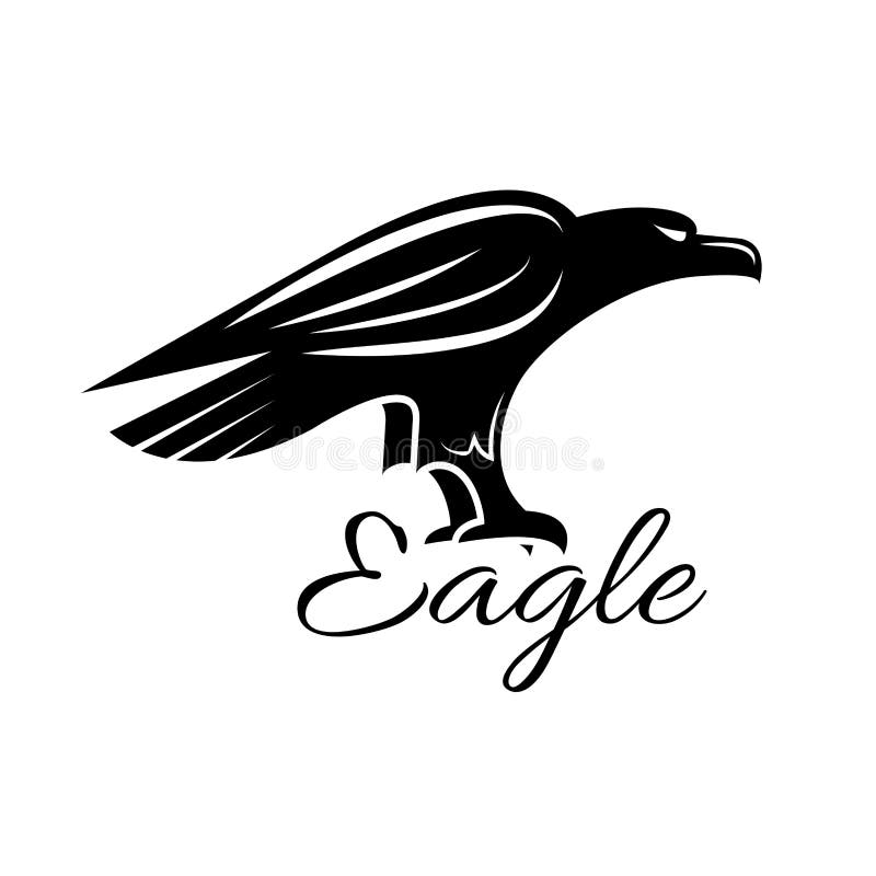 Black heraldic eagle bird icon