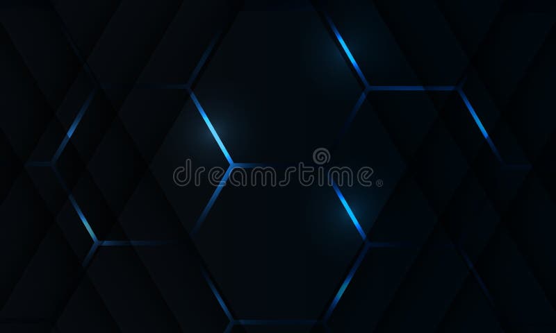 Black Hexagon Abstract Gaming Background with Light Blue Colored Bright  Flashes. Stock Vector - Illustration of light, background: 225644066