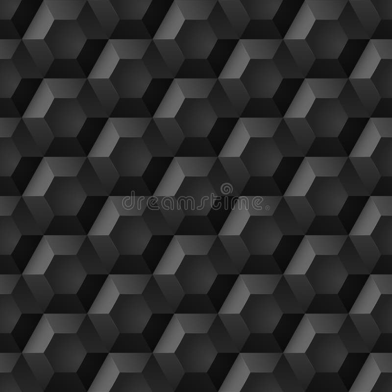 Black hexagonal abstract seamless geometric pattern stock illustration