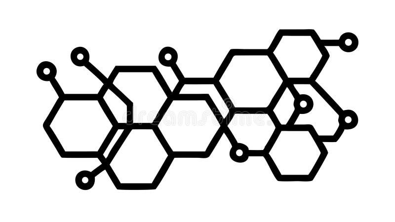 Black hexagonal honeycomb network. Structural connection design, vector design Generative AI vector illustration